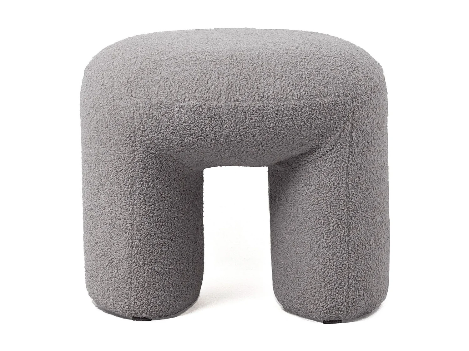 Pouf tendance Armania L46cm Tissu bouclette Gris