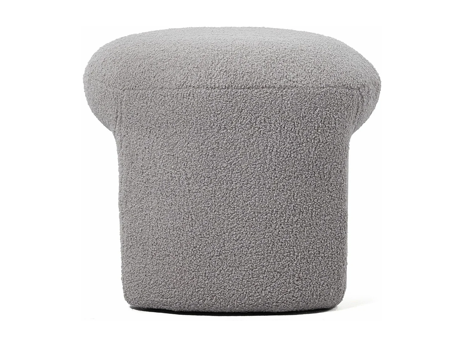 Pouf tendance Armania L46cm Tissu bouclette Gris