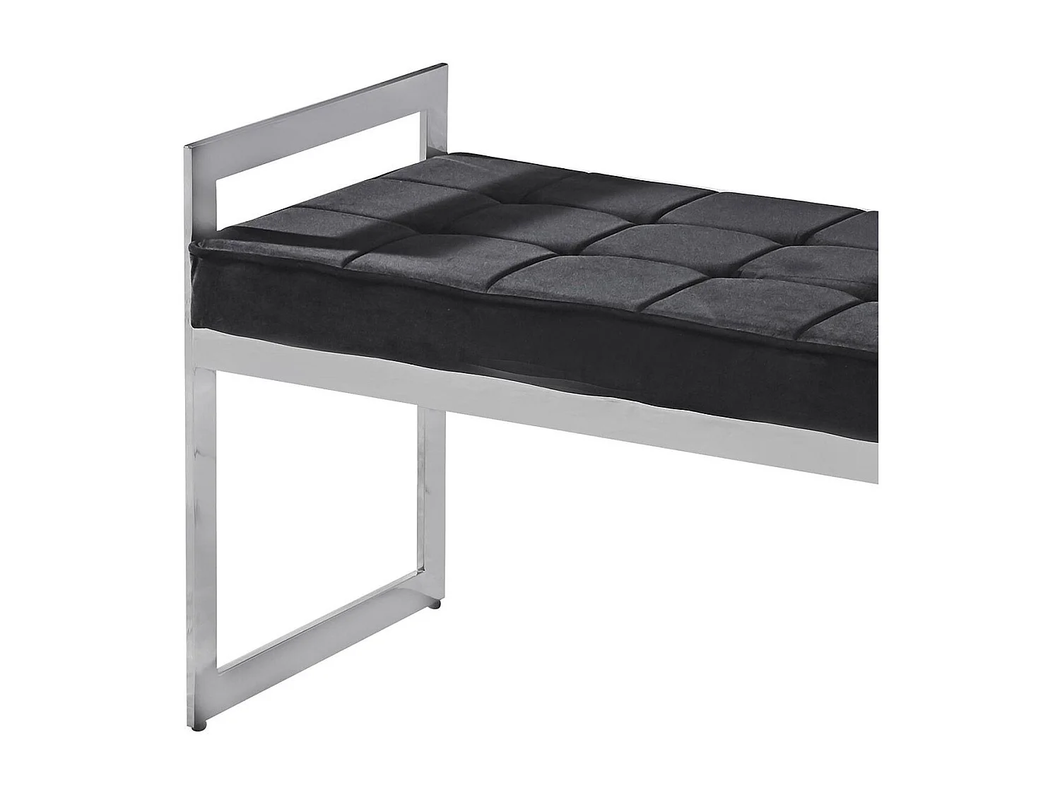 Banquette en Velours "Topez" 94cm Noir & Argent