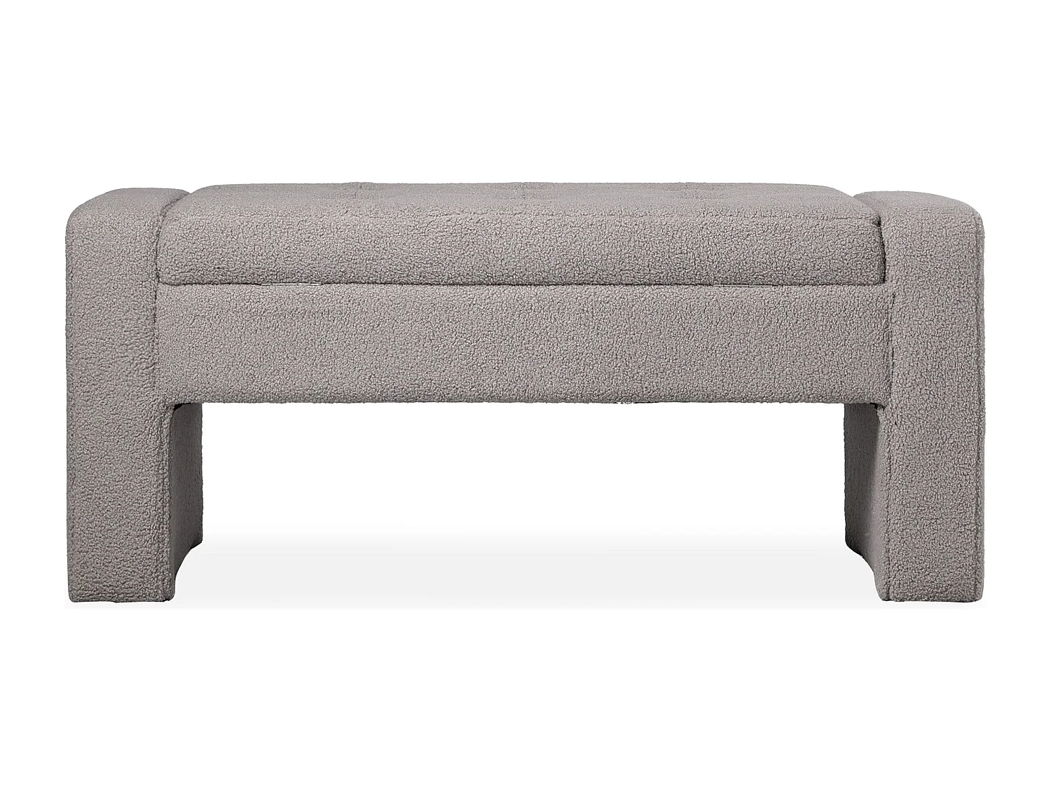Banquette-coffre Rodney Tissu bouclette Gris