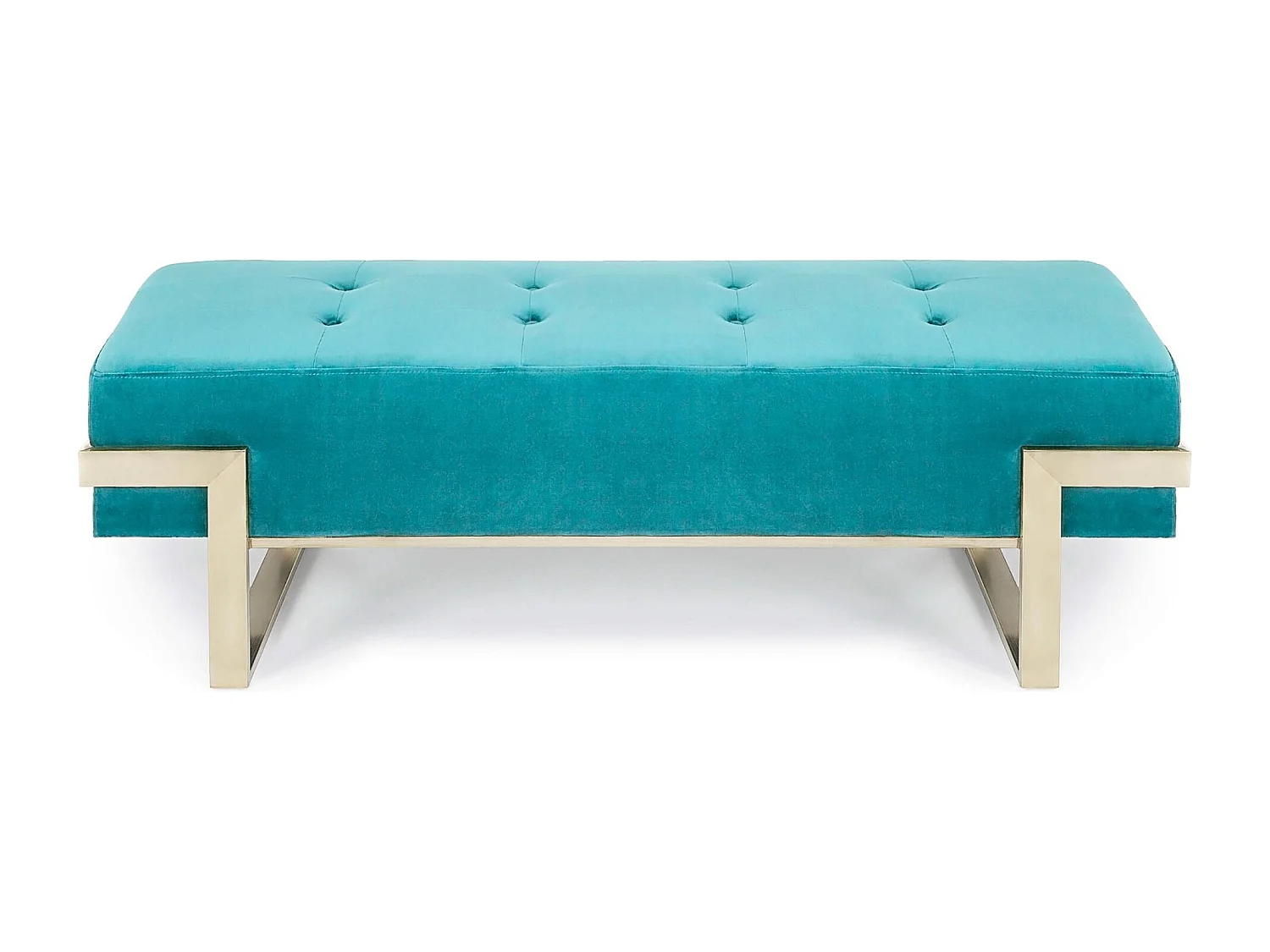 Banquette Istanbul Velours Vert menthe Pieds Or