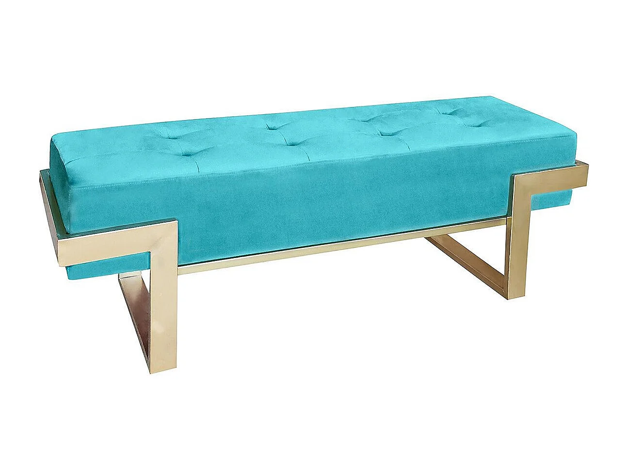 Banquette Istanbul Velours Vert menthe Pieds Or