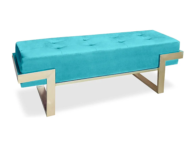 Banquette Istanbul Velours Vert menthe Pieds Or