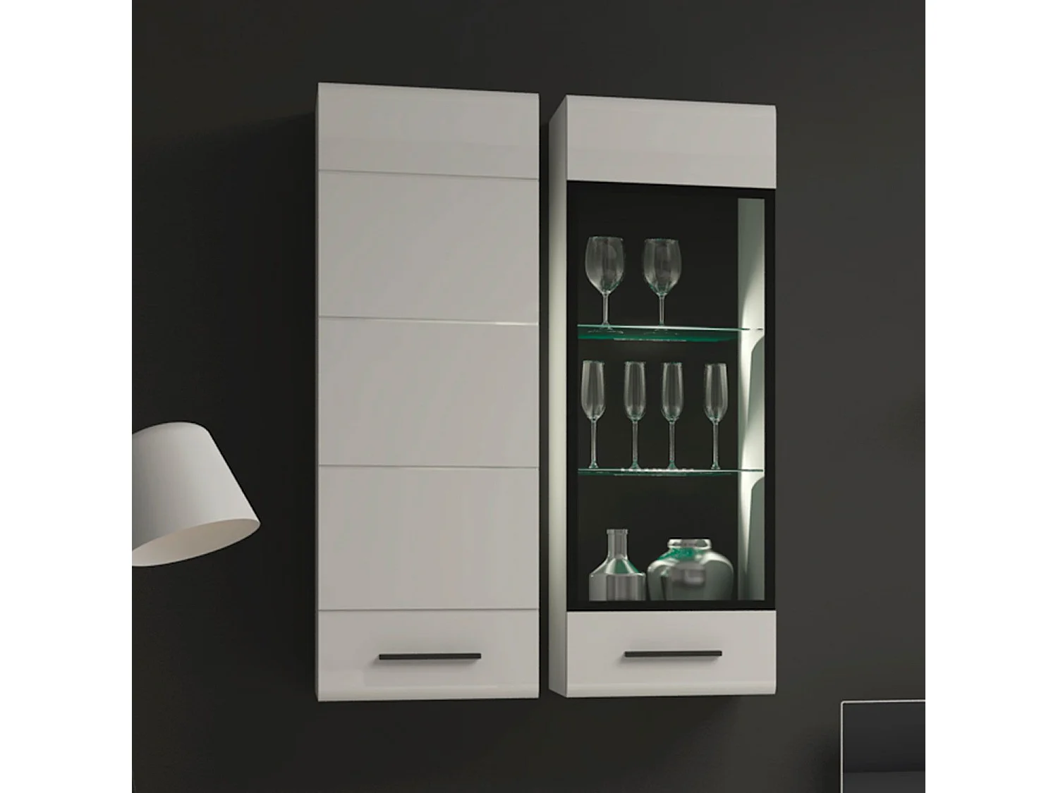 Vitrine Murale "Bianca" 110cm Blanc