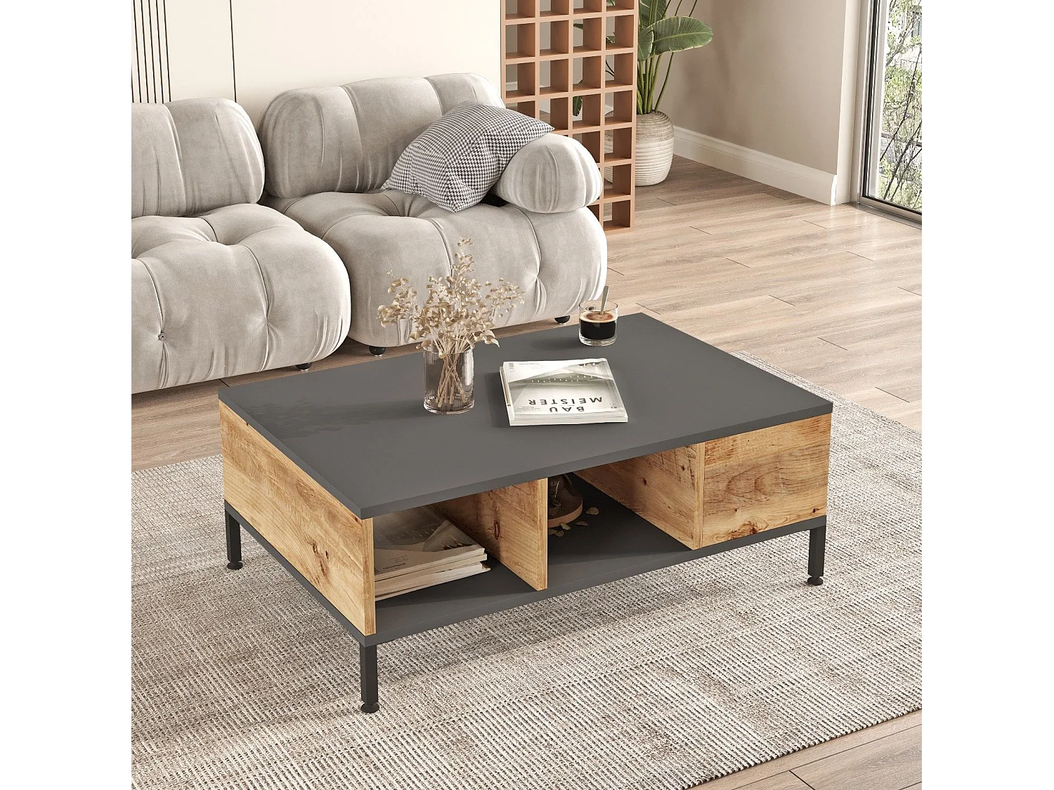 Scaffale con anta Biancom L38xH110cm Bianco lucido