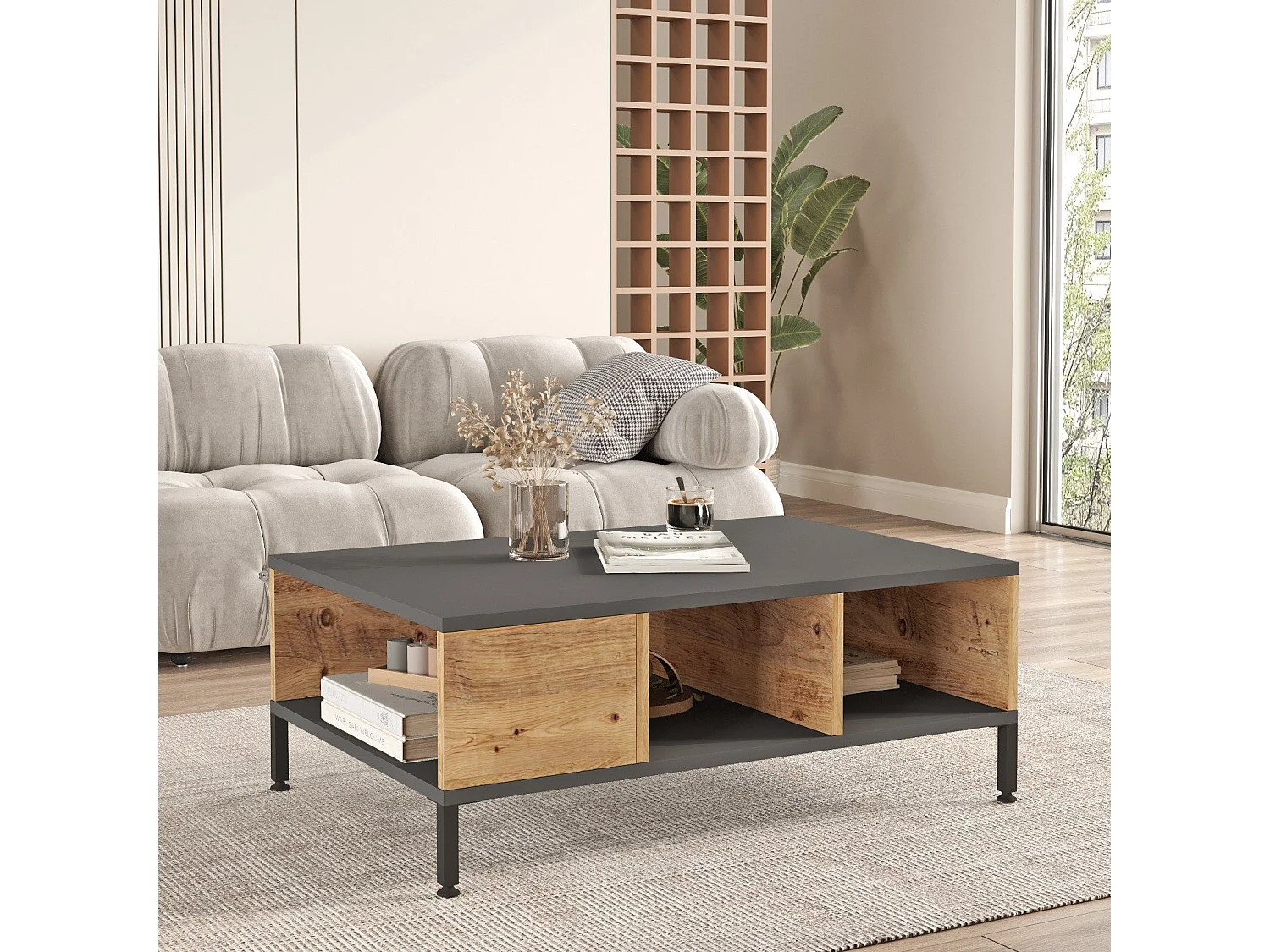 Scaffale con anta Biancom L38xH110cm Bianco lucido