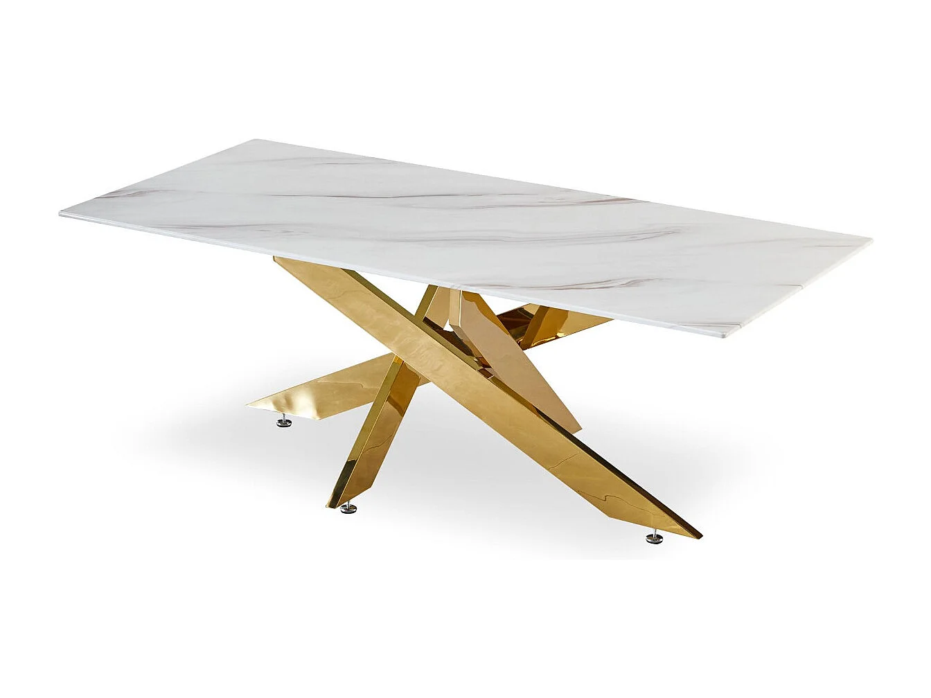 Table Basse en Verre "Olaze" 120cm Effet Marbre