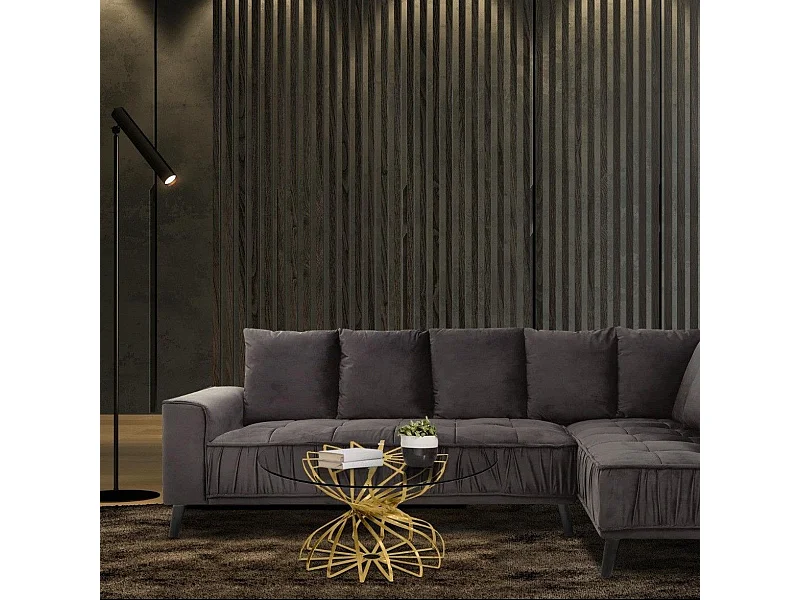 Table Basse Ronde Design "Nador" 81cm Or