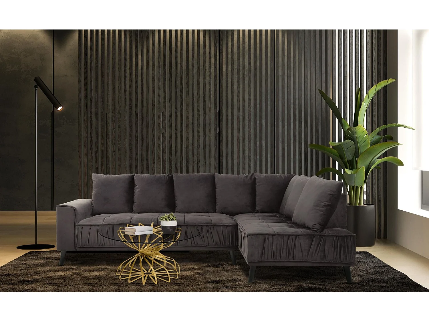 Table Basse Ronde Design "Nador" 81cm Or