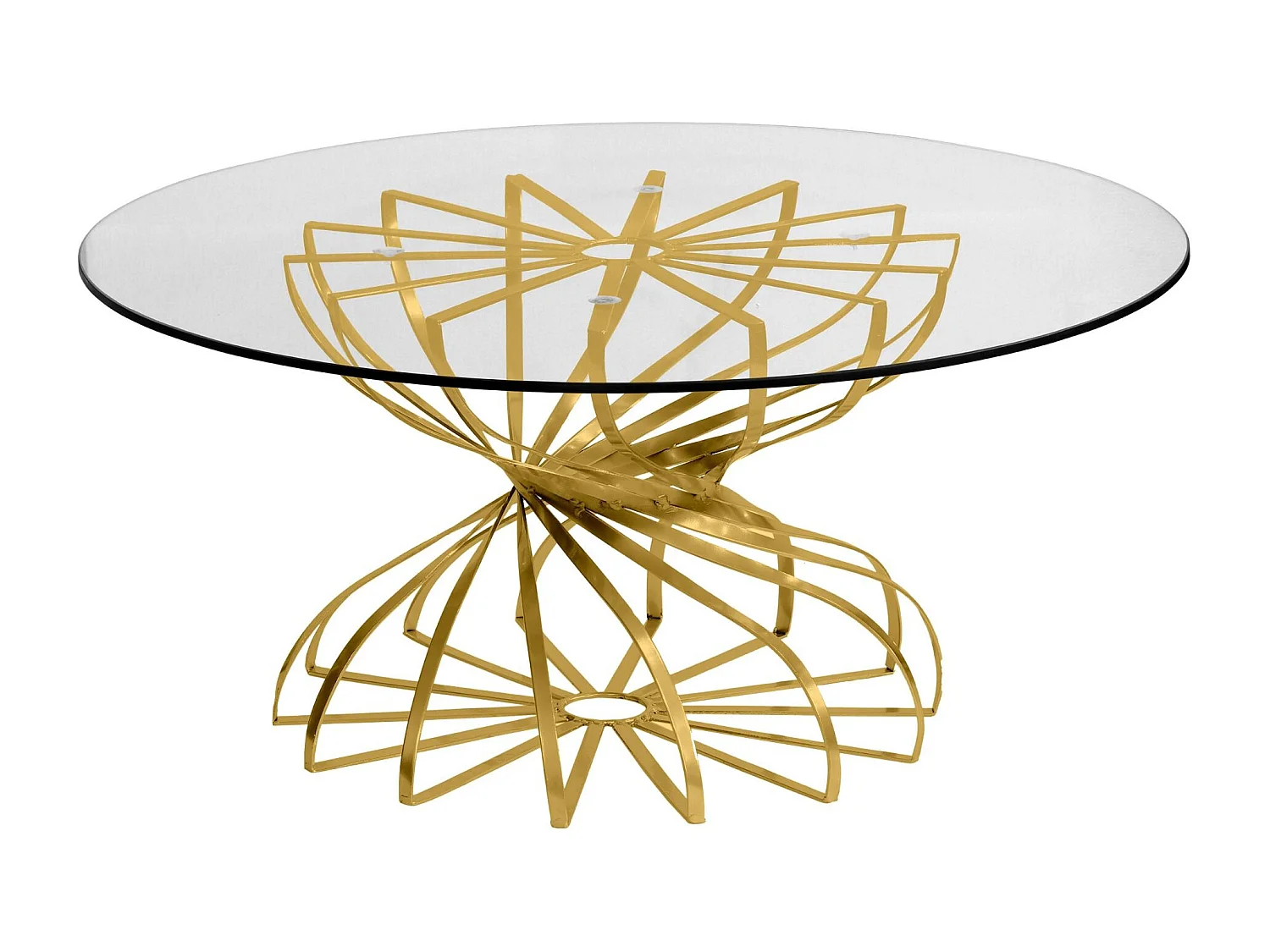 Table Basse Ronde Design "Nador" 81cm Or