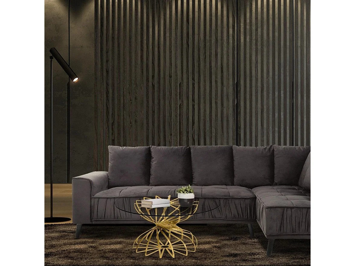 Table Basse Ronde Design "Nador" 81cm Or