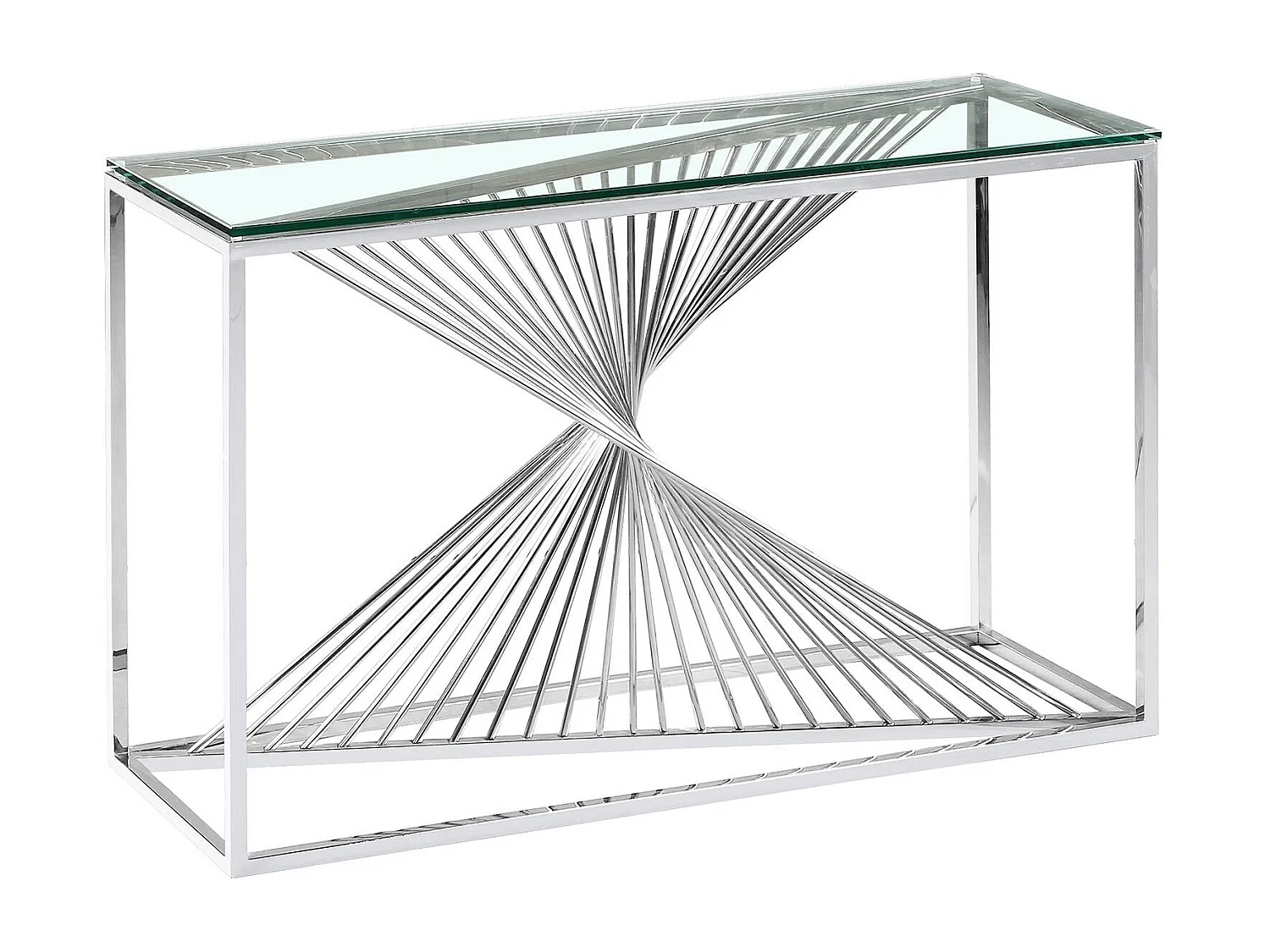 Console Design en Verre "Tanya" 120cm Argent