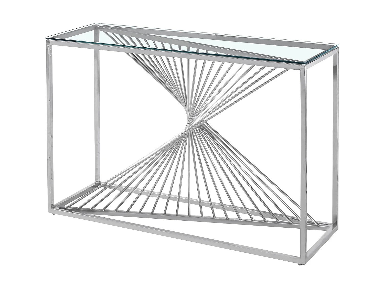 Console Design en Verre "Tanya" 120cm Argent