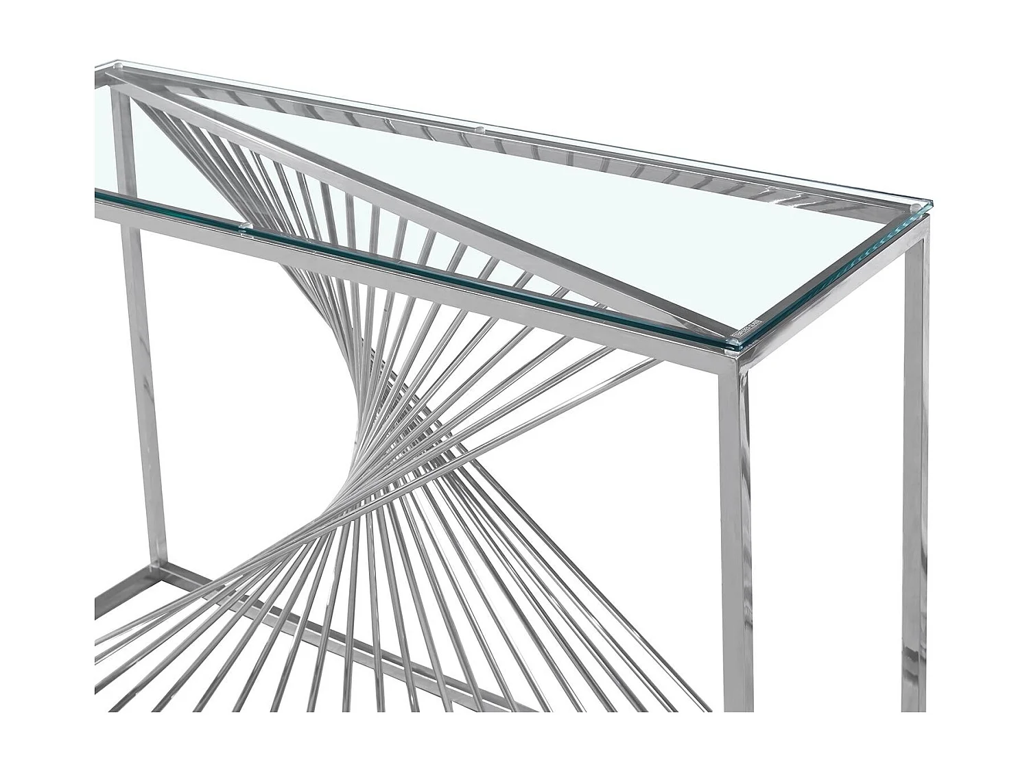 Console Design en Verre "Tanya" 120cm Argent