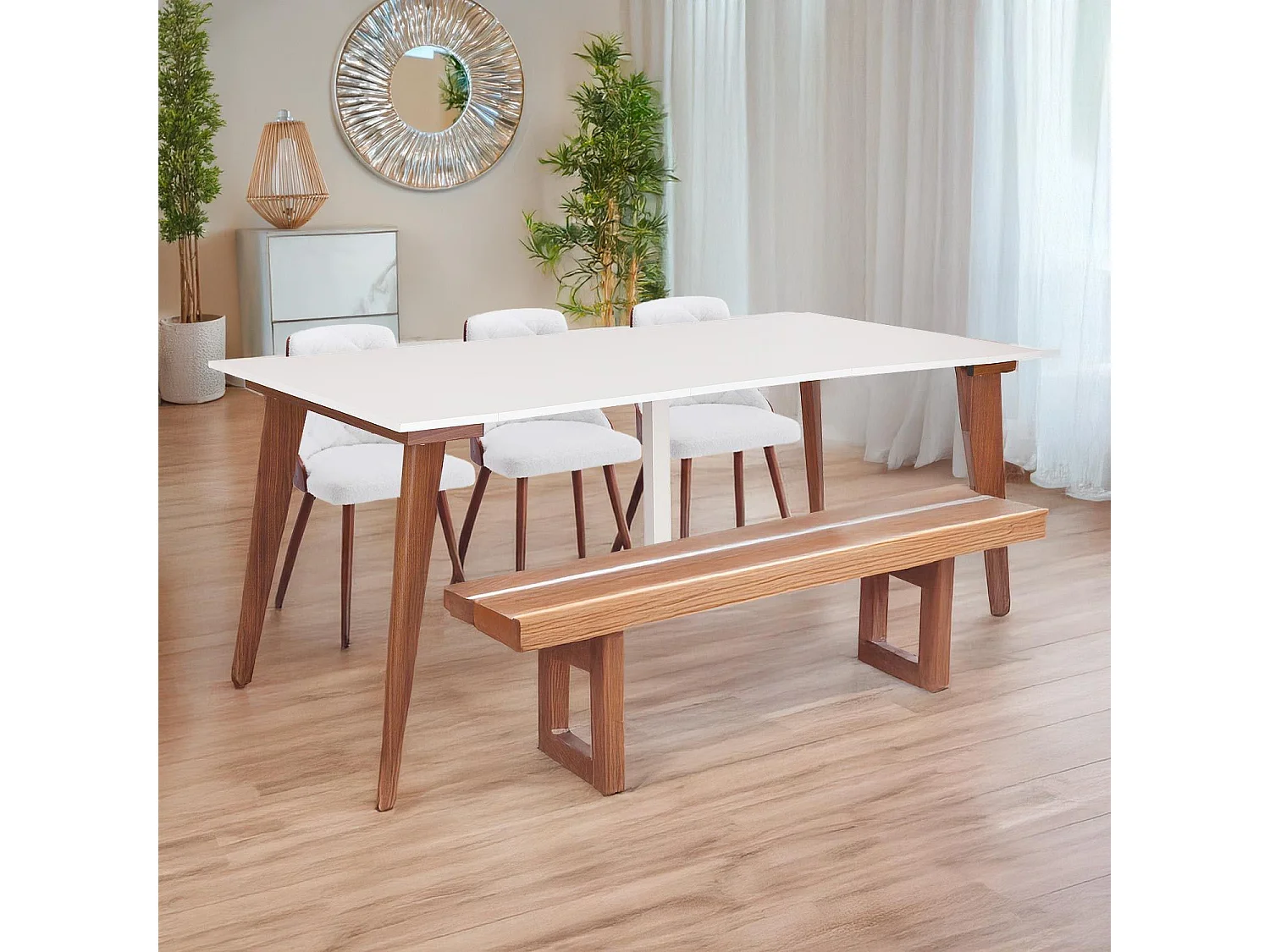 Table Console Extensible "Ève" 45-195cm Blanc
