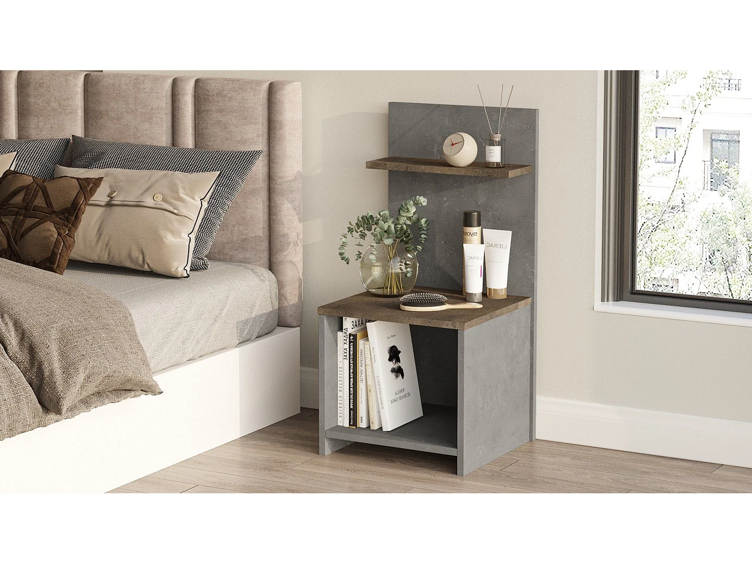 Buffet 3 Tiroirs & 2 Portes "Dolores" 165cm Blanc & Chêne