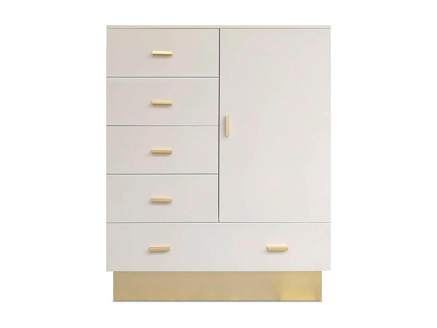 Buffet 5 Tiroirs & 1 Porte "Tazea" 112cm Taupe