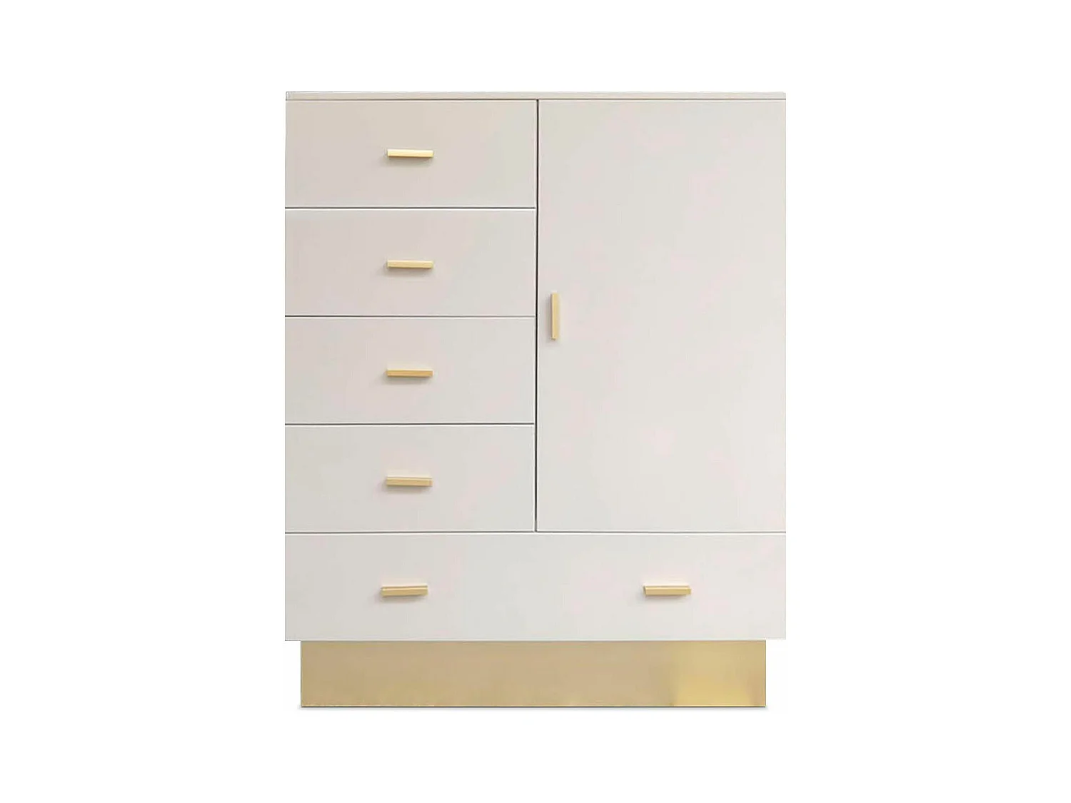 Buffet 5 Tiroirs & 1 Porte "Tazea" 112cm Taupe