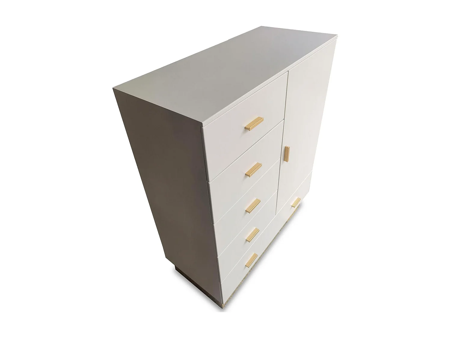 Buffet 5 Tiroirs & 1 Porte "Tazea" 112cm Taupe