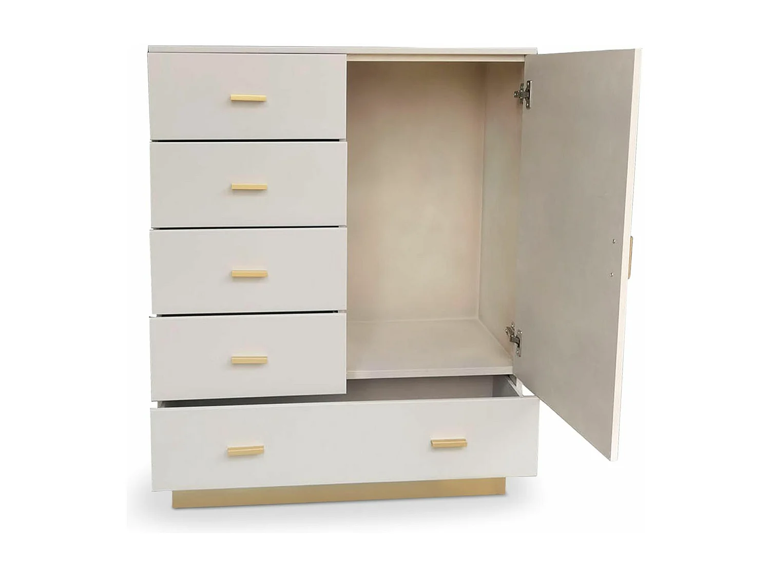 Buffet 5 Tiroirs & 1 Porte "Tazea" 112cm Taupe