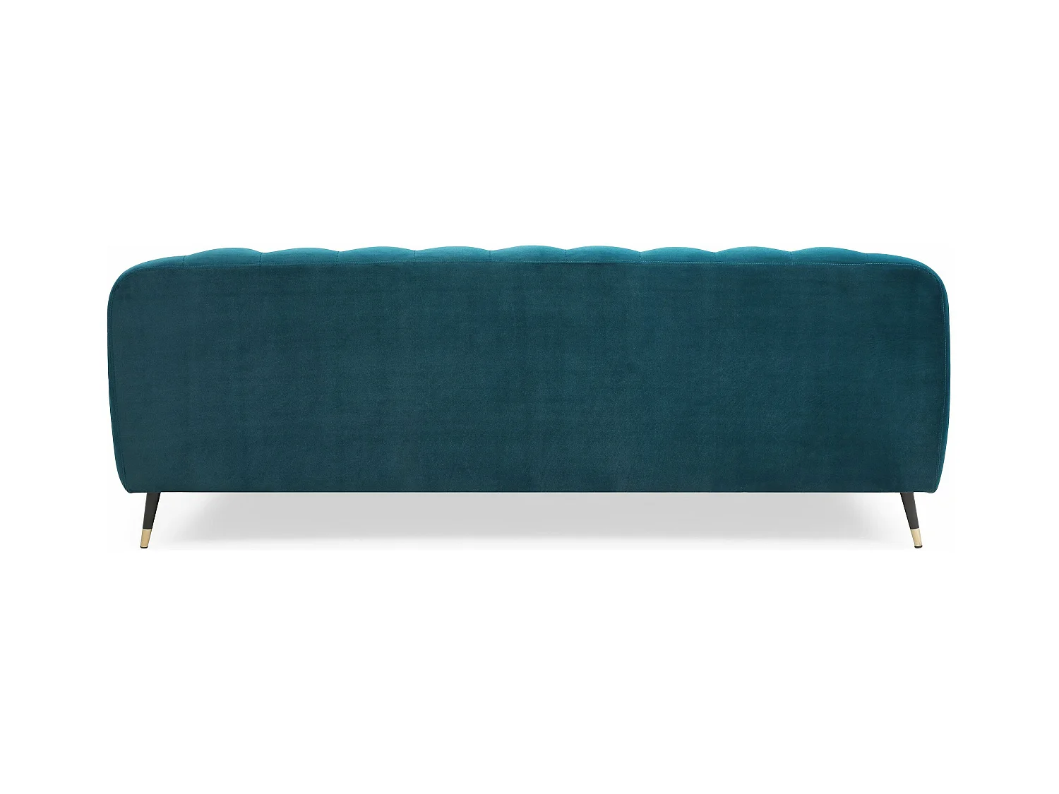 3-Sitzer-Sofa im Boudoir-Stil mit Knopfheftung Glams Samt Entenblau