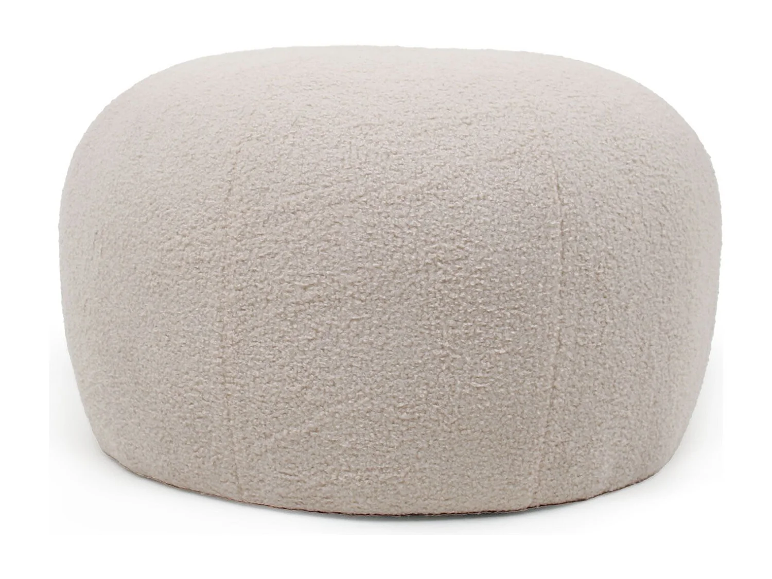 Pouf rond style cocooning Ø55cm Kapilou Tissu bouclette Beige
