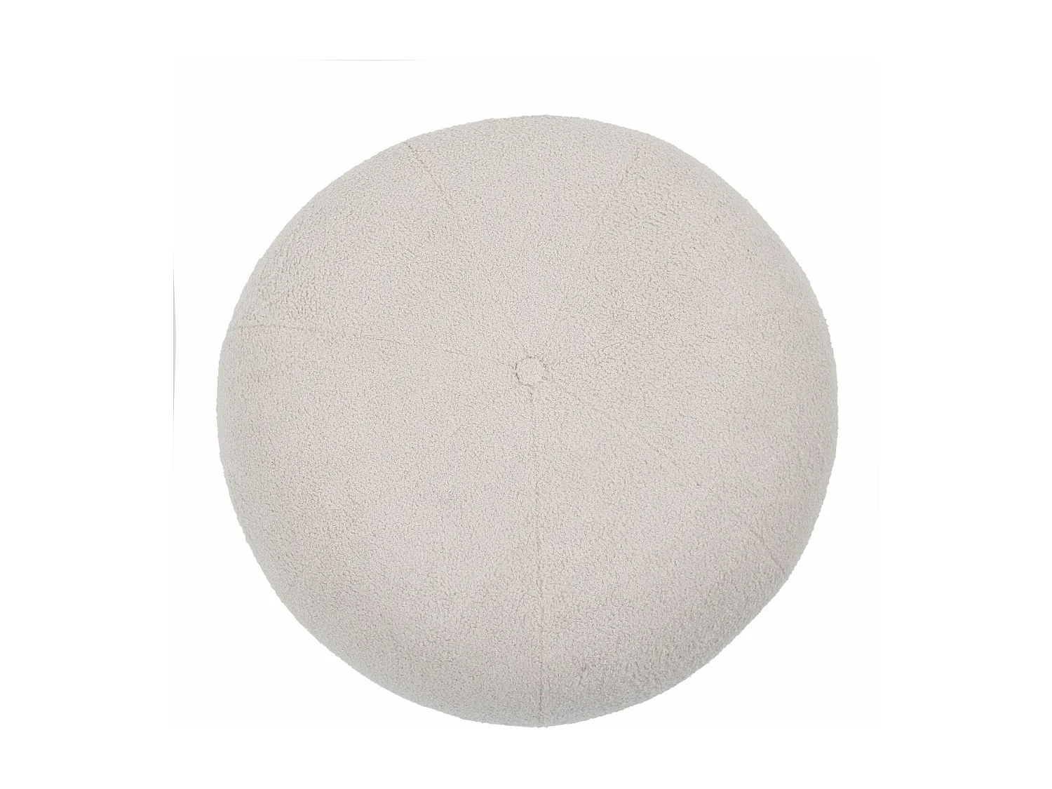 Pouf rond style cocooning Ø55cm Kapilou Tissu bouclette Beige