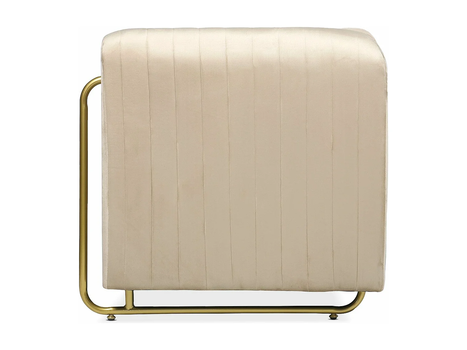 Fauteuil art déco Edward cadre en métal doré et Velours Taupe clair