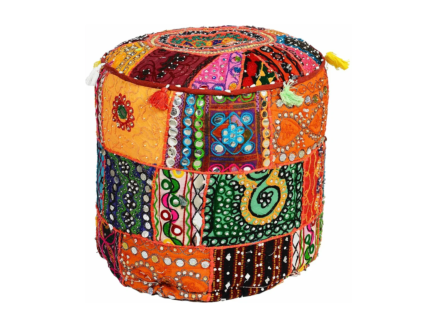 Pouf Calcutta Tissu Multicolore