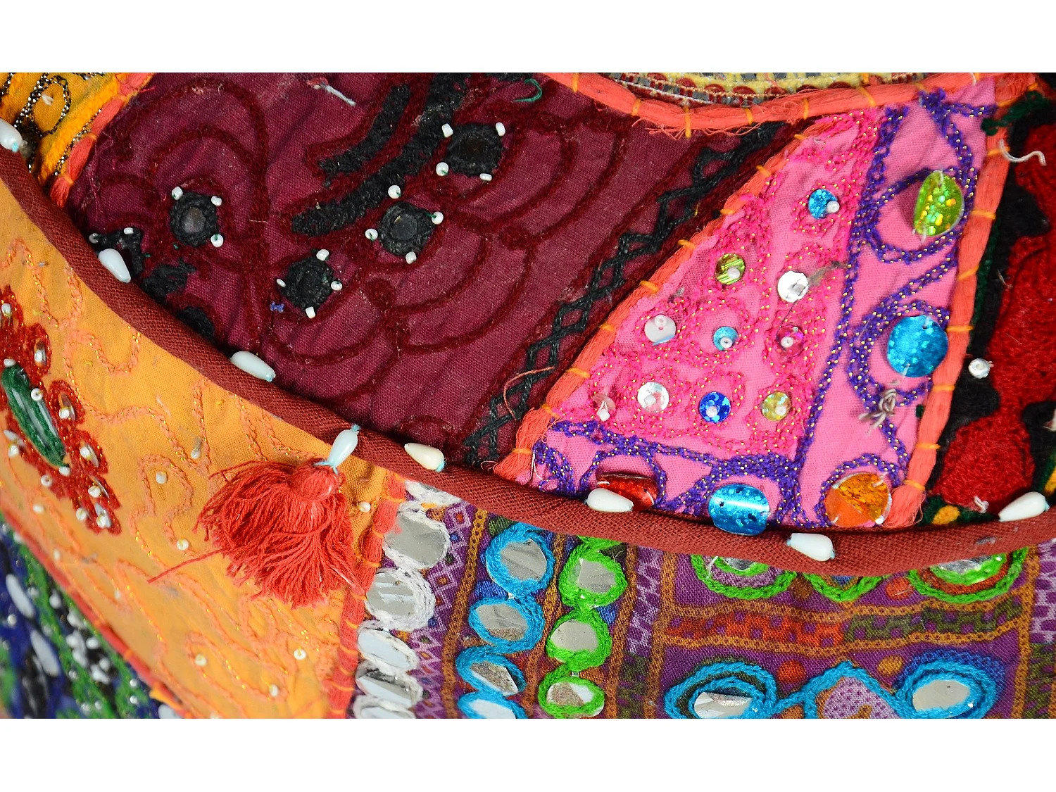 Pouf Calcutta Tissu Multicolore