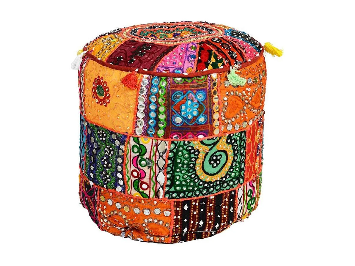 Pouf Calcutta Tissu Multicolore