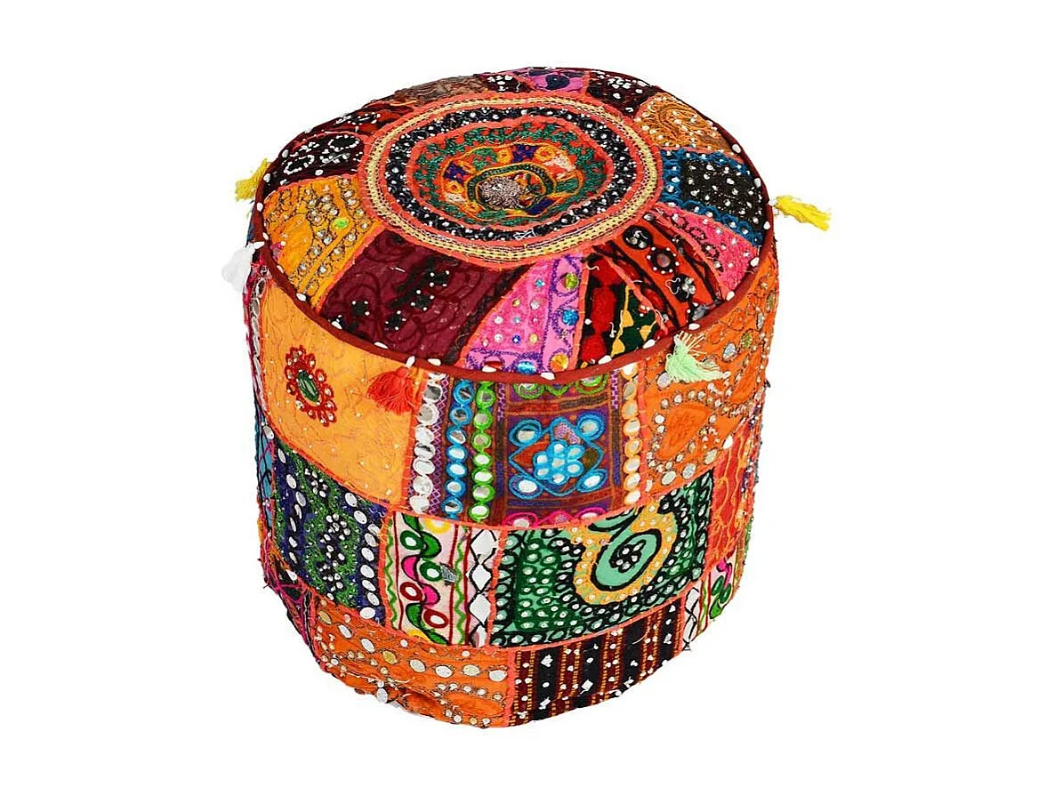 Pouf Calcutta Tissu Multicolore