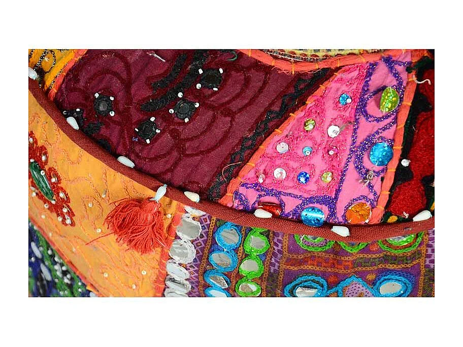 Pouf Calcutta Tissu Multicolore