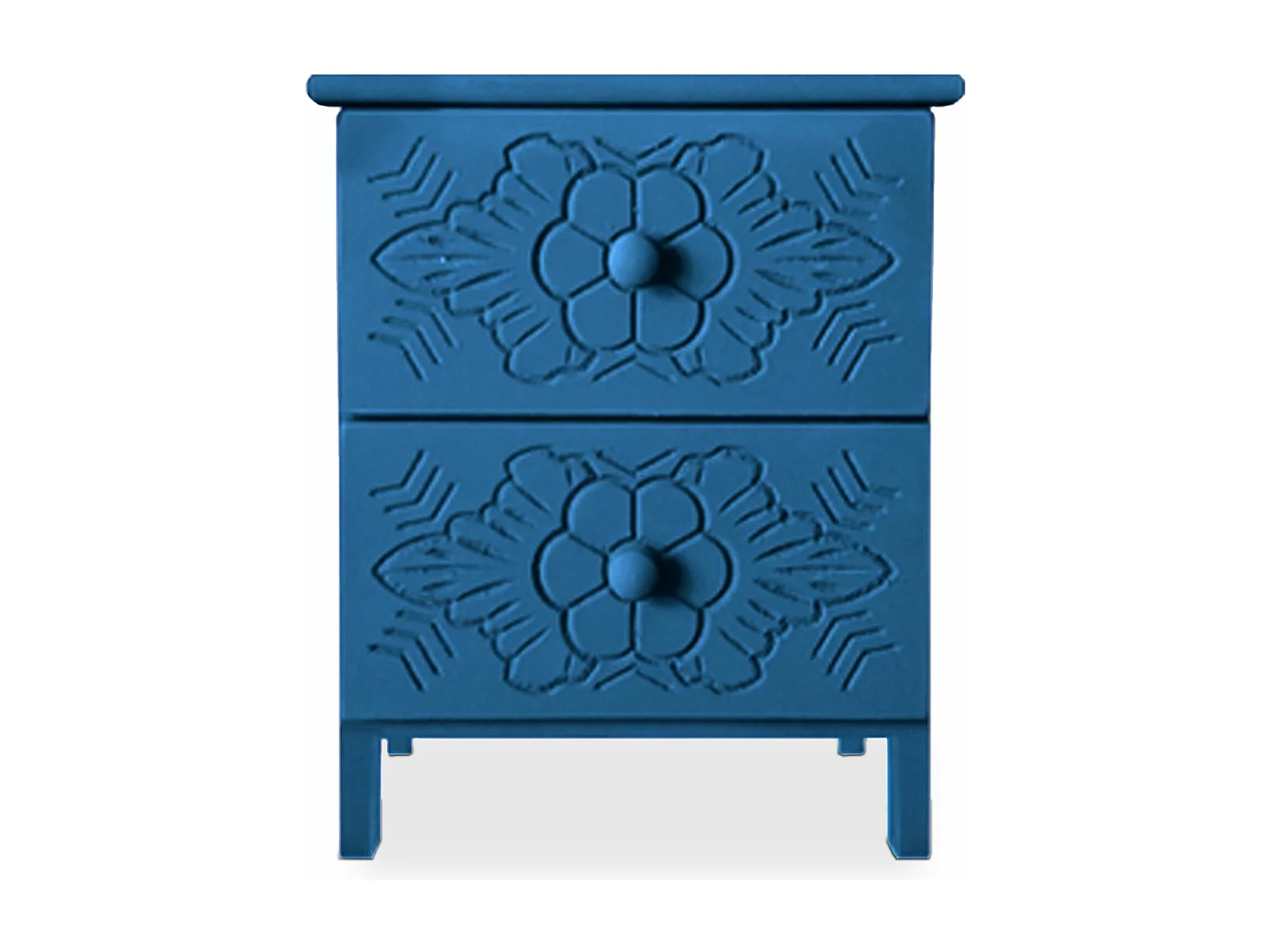 Table de chevet sculptée style marocain Chevignon L36cm Bois Bleu