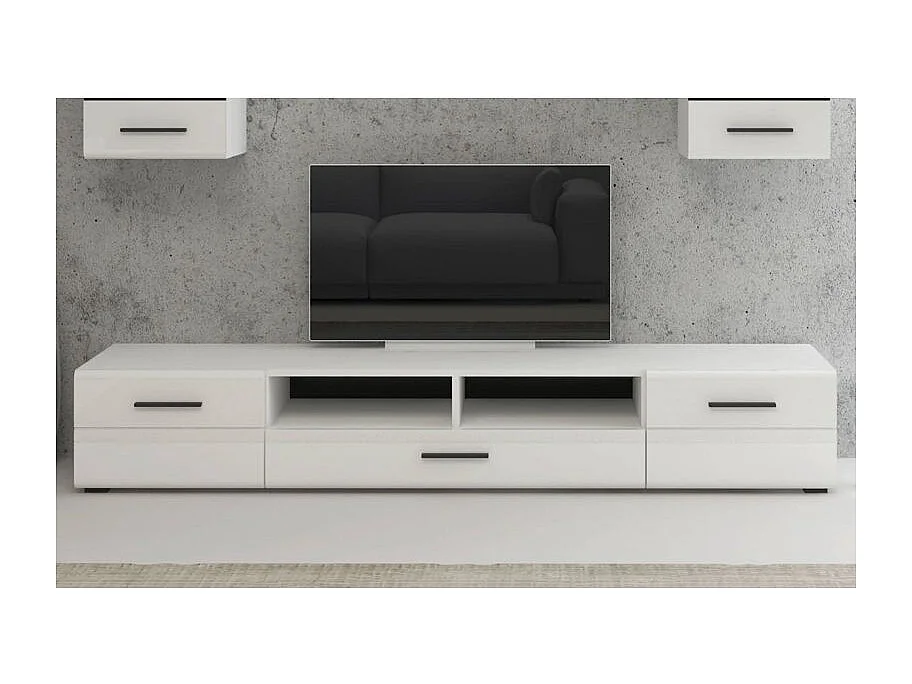 Meuble TV 2 Portes "Bianca" 200cm Blanc