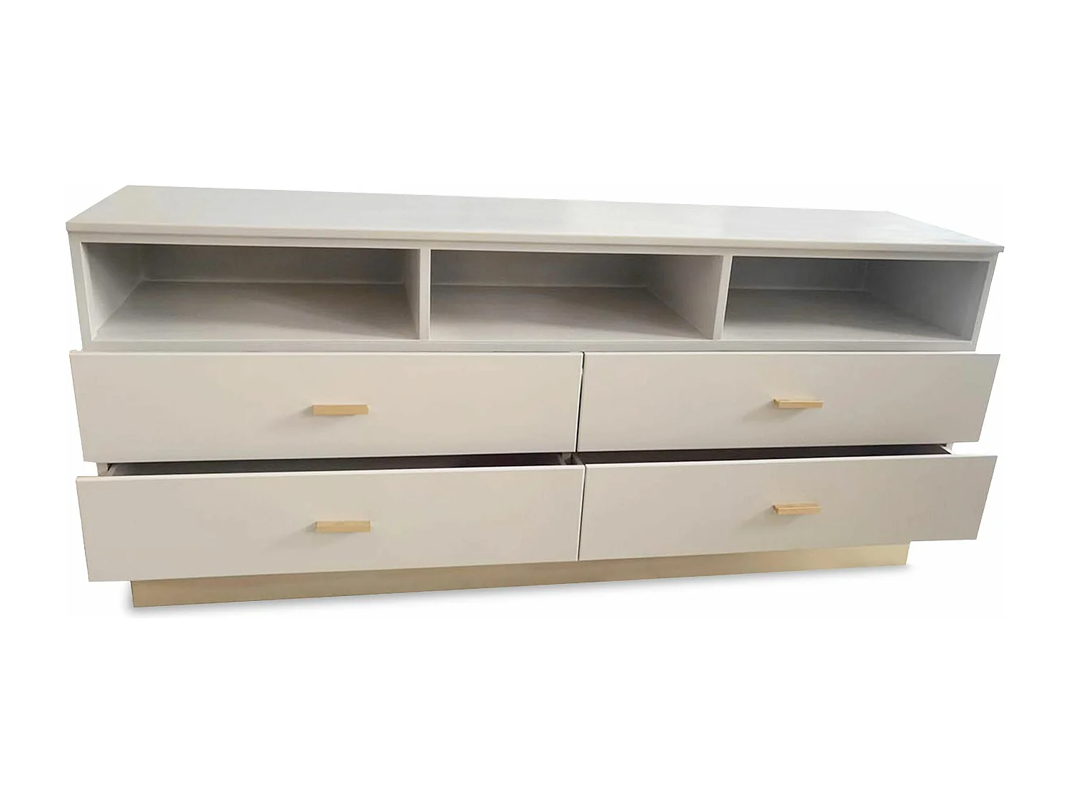 Meuble TV 4 Tiroirs Design "Tazea" 150cm Taupe