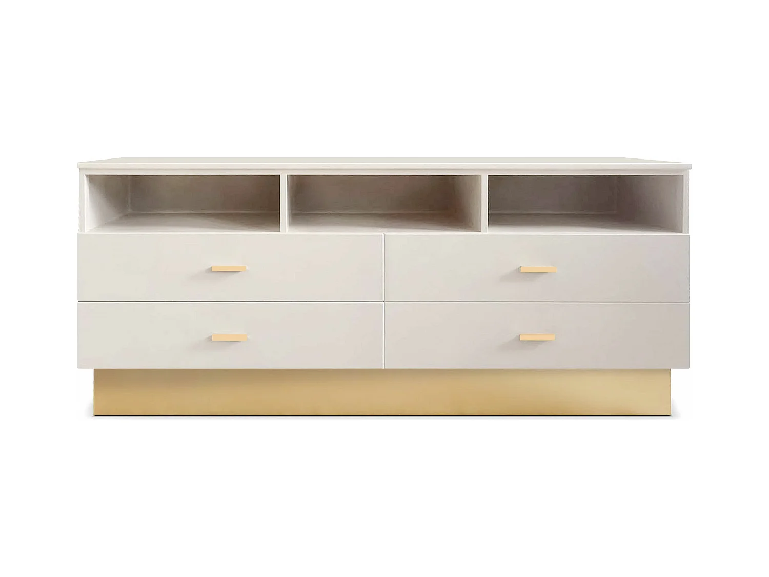 Meuble TV 4 Tiroirs Design "Tazea" 150cm Taupe