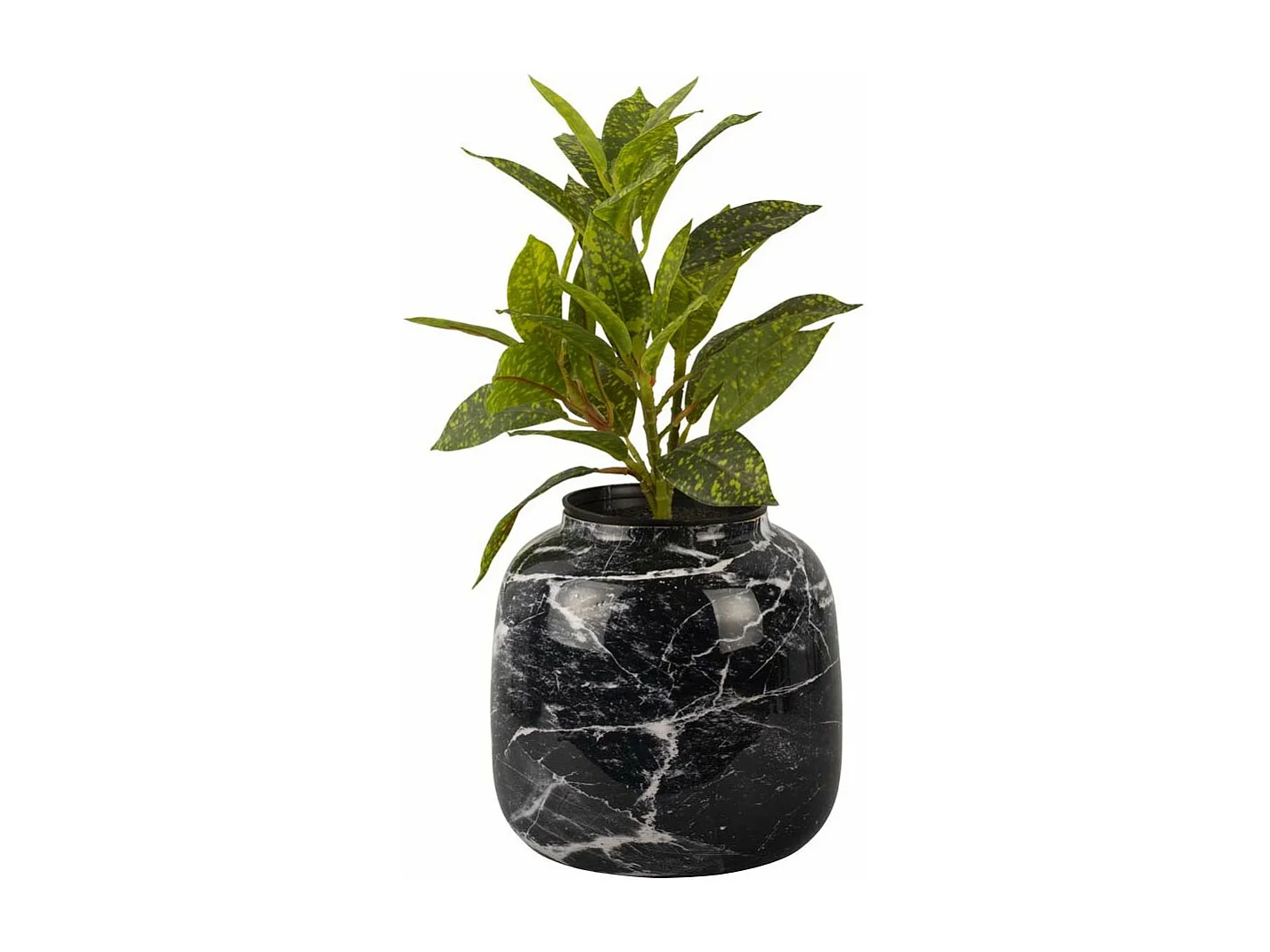 Vase effet marbre Marble sphere 17.5 x 17 cm Noir