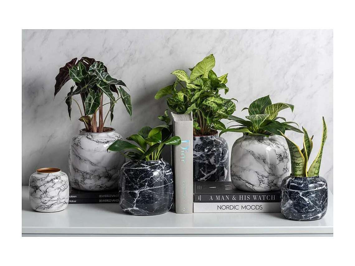 Vase effet marbre Marble sphere 17.5 x 17 cm Noir