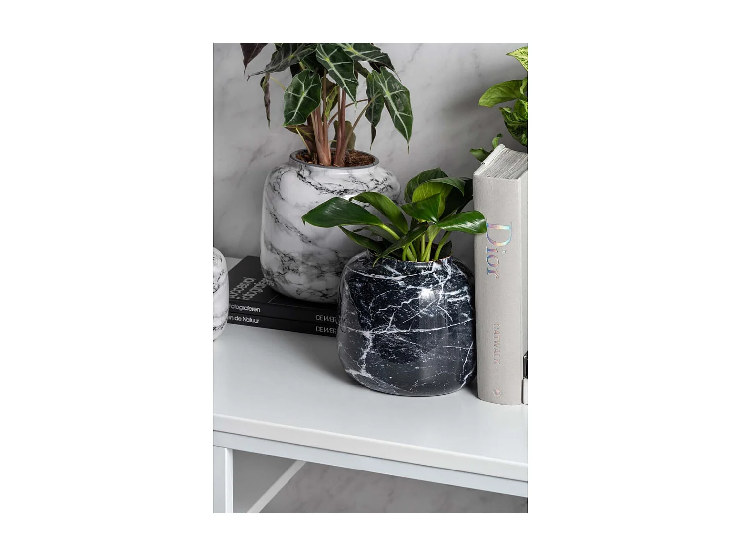 Vase effet marbre Marble sphere 17.5 x 17 cm Noir