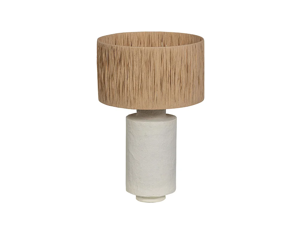 Pointed - Lampe à poser en métal et raphia - Naturel