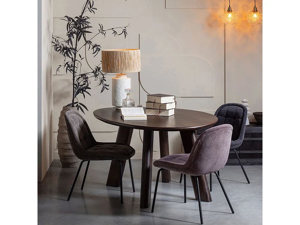 Pointed - Lampe à poser en métal et raphia - Naturel