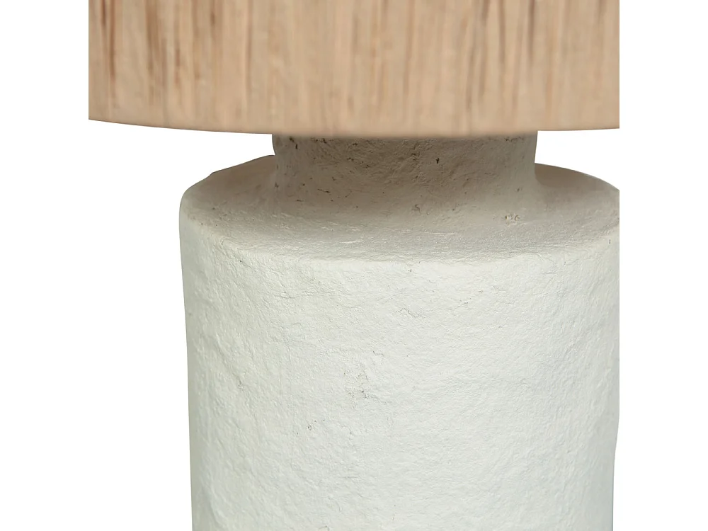 Pointed - Lampe à poser en métal et raphia - Naturel