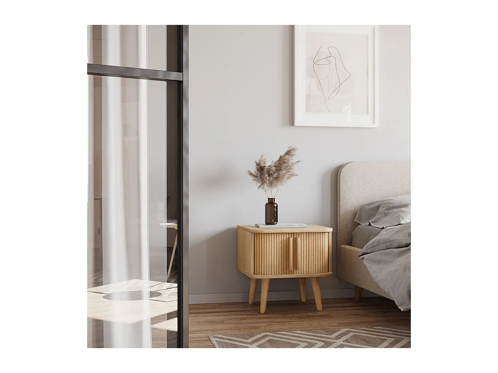 Table de Chevet Design "Rove" 50cm Chêne