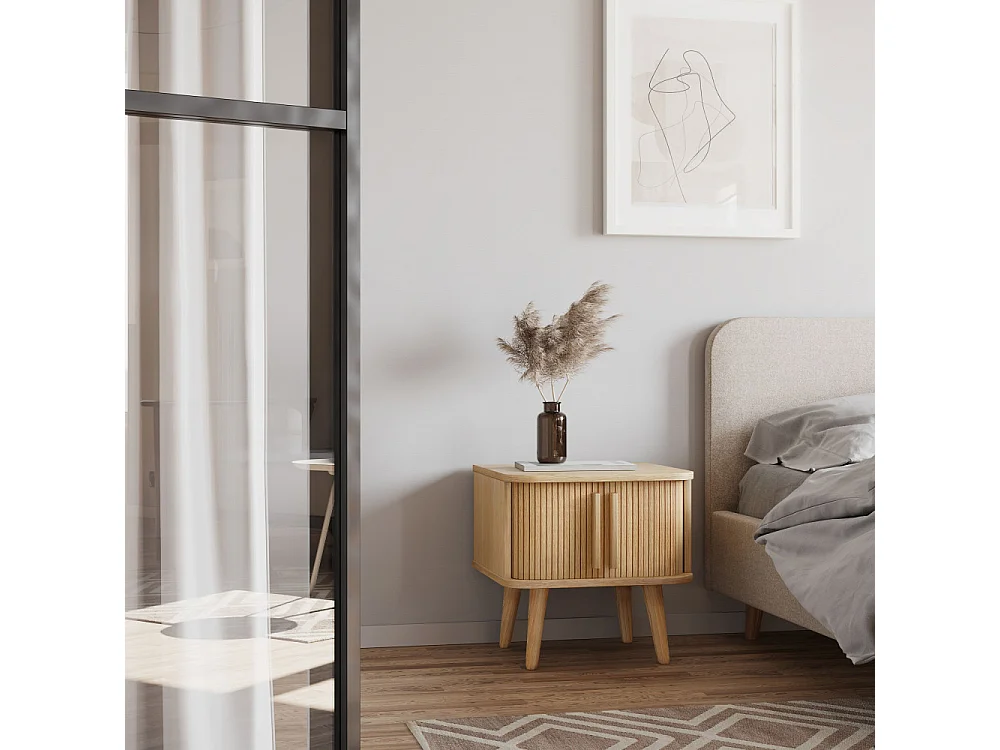 Table de Chevet Design "Rove" 50cm Chêne