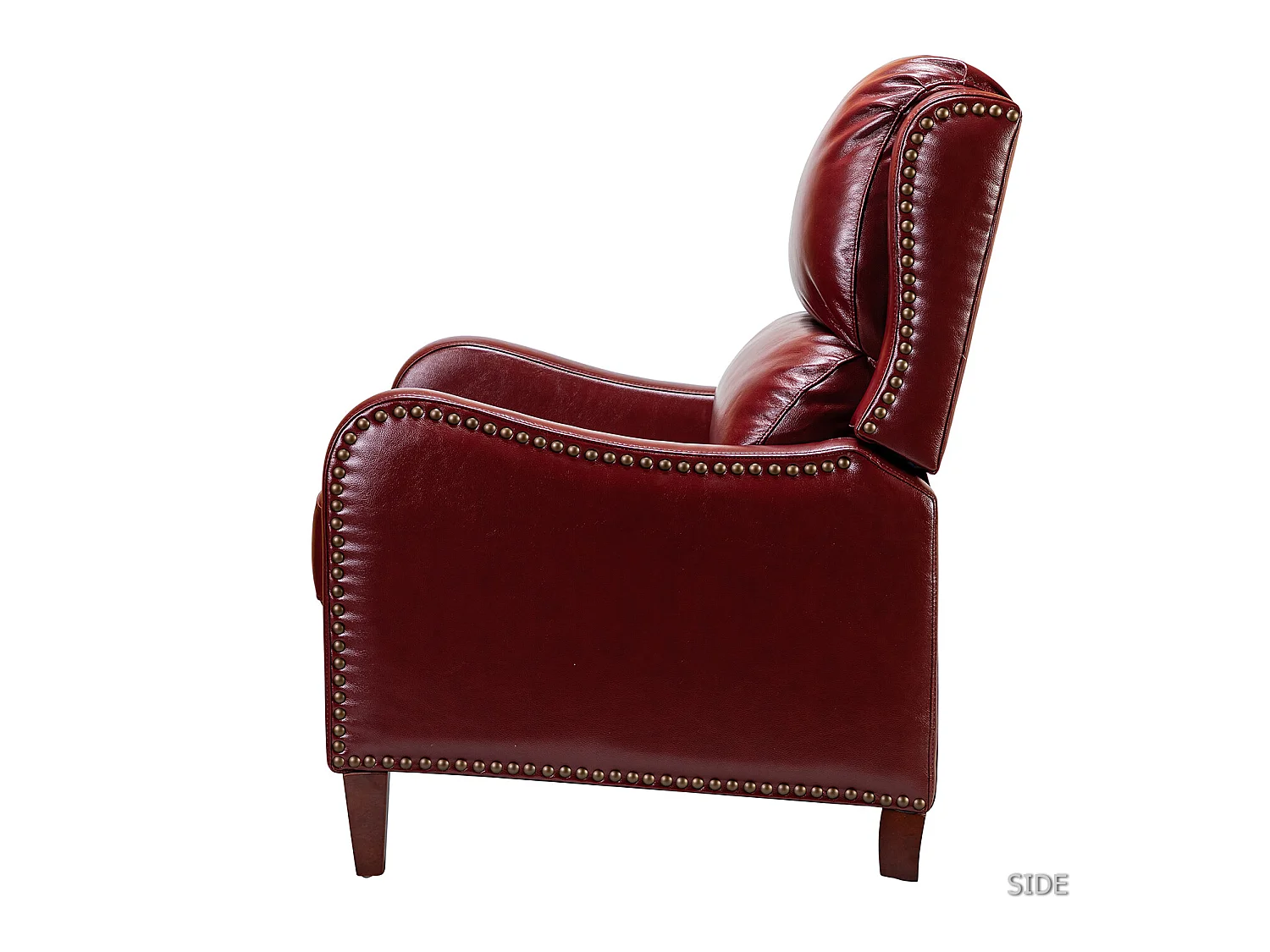 Fauteuil Relax en Cuir Véritable Simple Moderne avec Dossier & Repose-Pieds Réglables pour Salon-Bordeaux