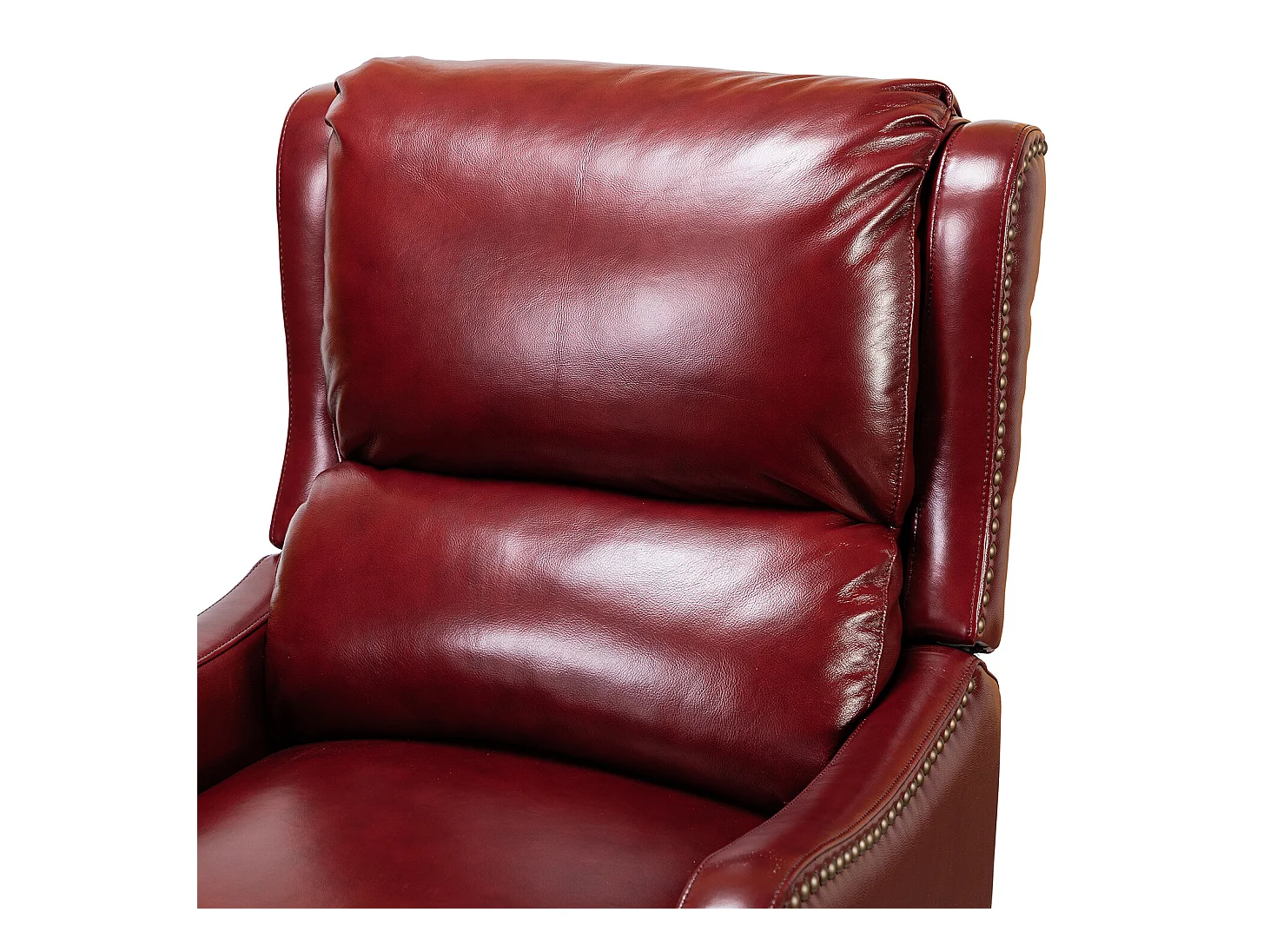 Fauteuil Relax en Cuir Véritable Simple Moderne avec Dossier & Repose-Pieds Réglables pour Salon-Bordeaux