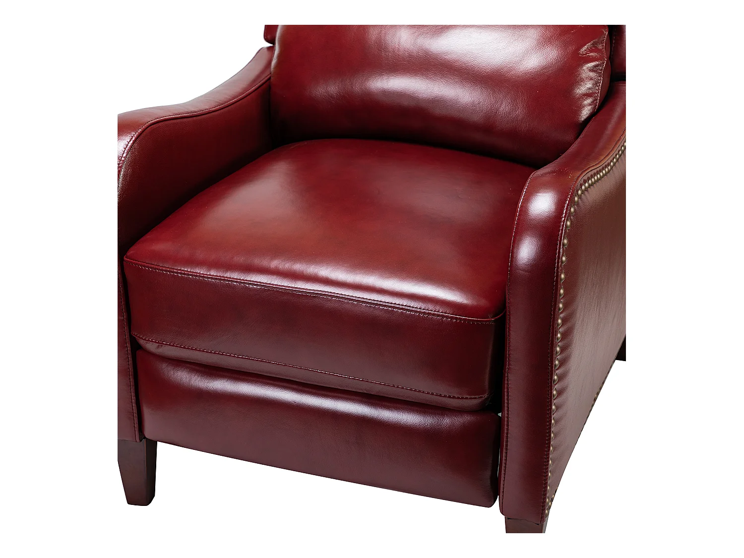 Fauteuil Relax en Cuir Véritable Simple Moderne avec Dossier & Repose-Pieds Réglables pour Salon-Bordeaux