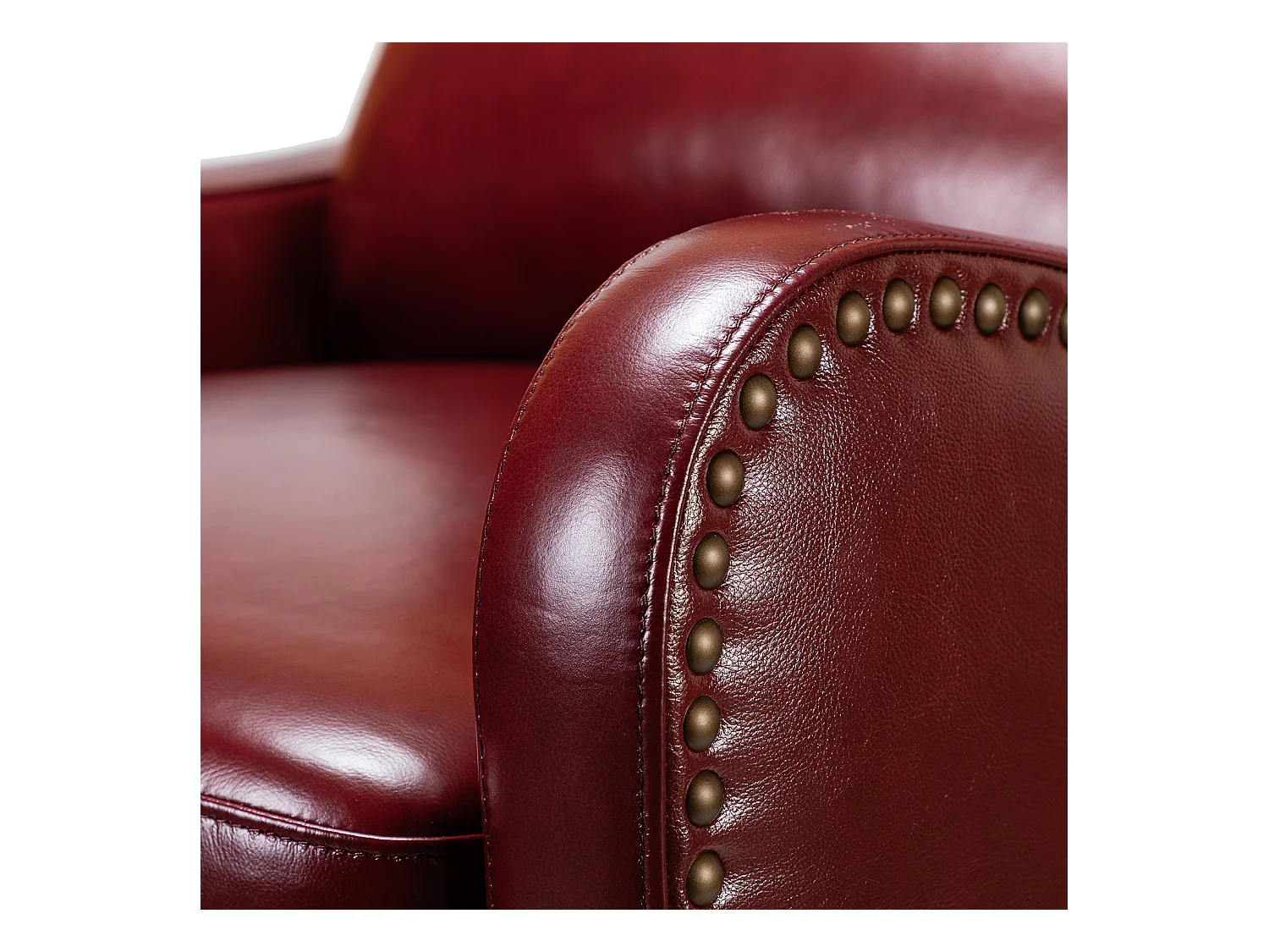 Fauteuil Relax en Cuir Véritable Simple Moderne avec Dossier & Repose-Pieds Réglables pour Salon-Bordeaux