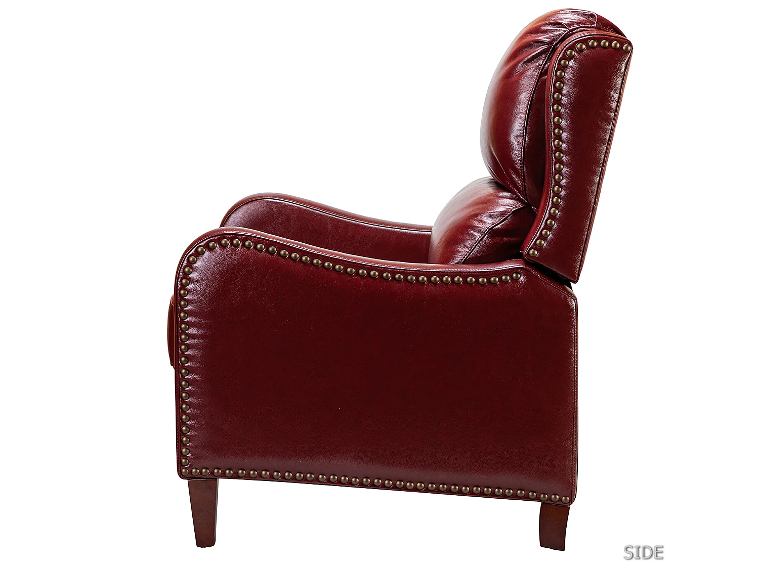 Fauteuil Relax en Cuir Véritable Simple Moderne avec Dossier & Repose-Pieds Réglables pour Salon-Bordeaux